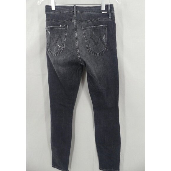 Mother 27 Jeans High Waisted Looker Ankle Leave The Lights On Black - Picture 3 of 9